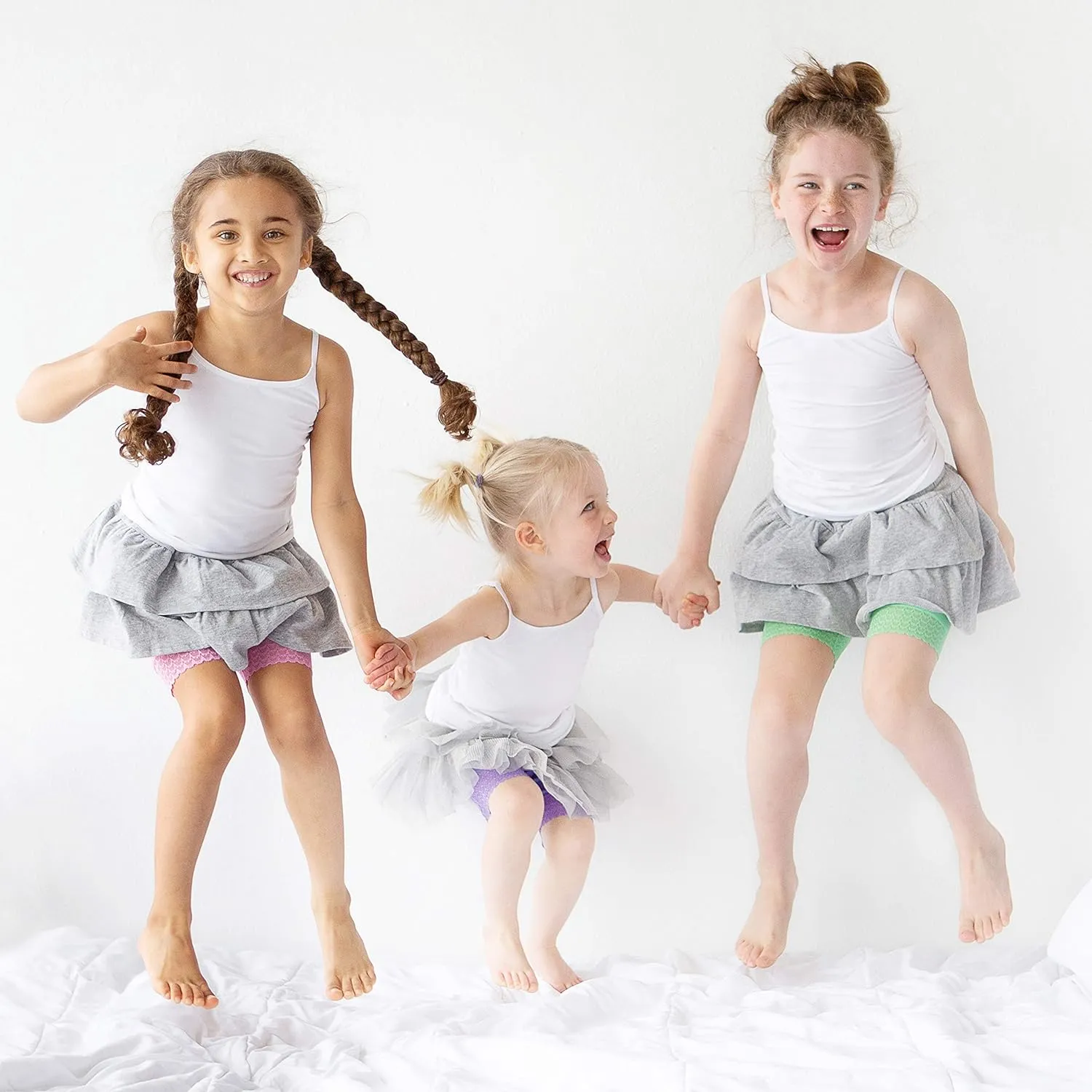 Lucky & Me | Emma Girls Camisoles | Longer Length w/Adjustable Straps | Tagless | Wear on Its Own Or Layering Top | 3-Pack
