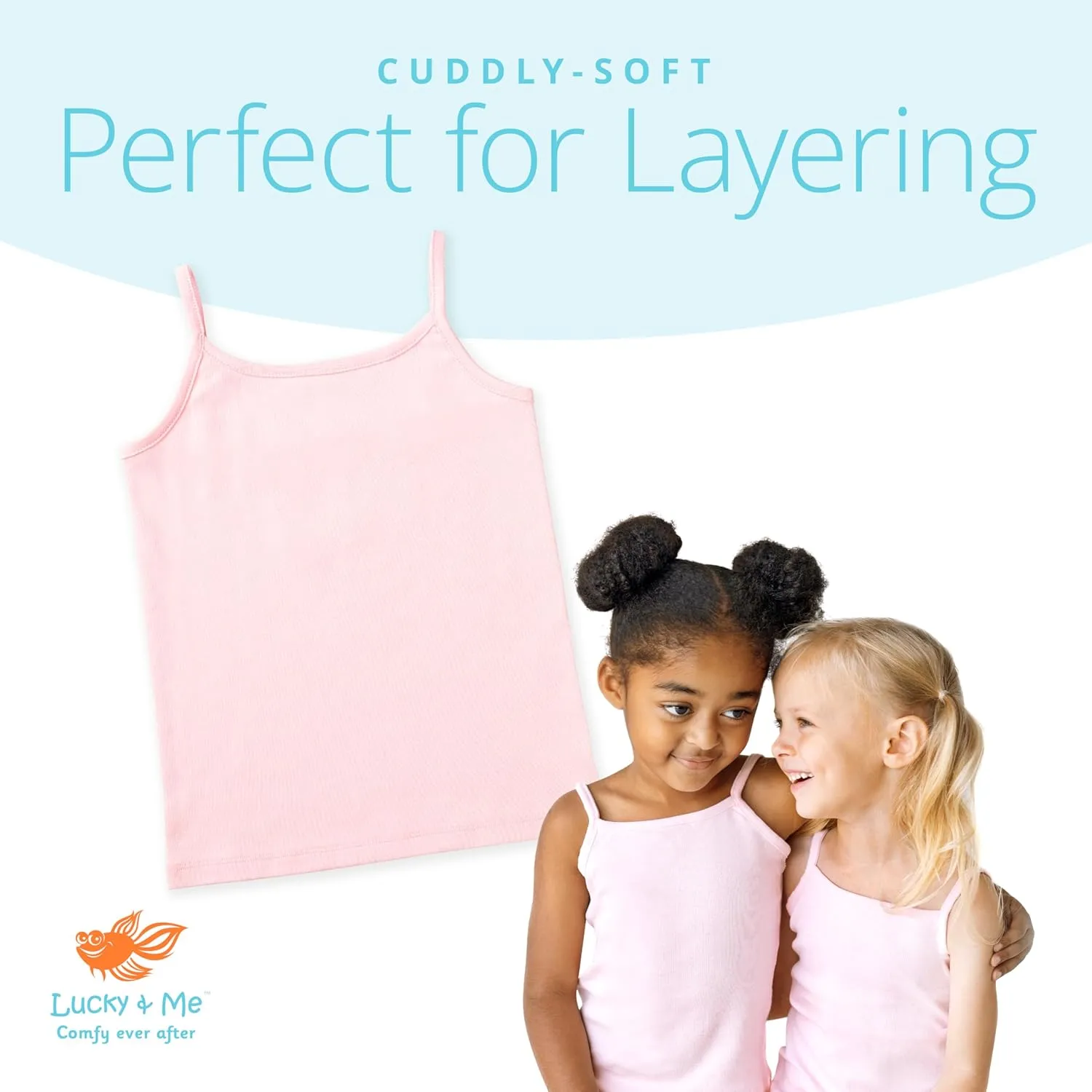 Lucky & Me | Gracie Girls Camisoles | Organic Cotton | Tagless | Wear on Its Own Or Layering Top | 3-Pack