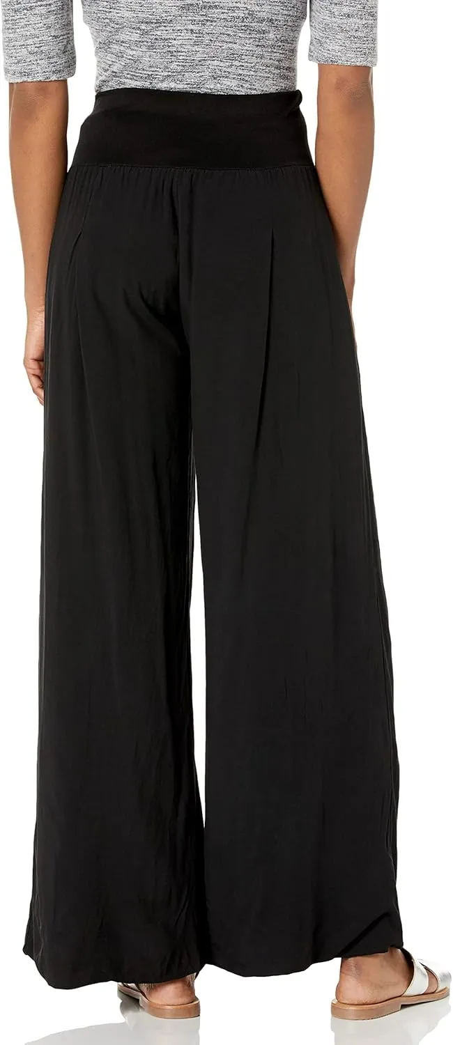 M Made in Italy Women's Elastic-Waist Wide Leg Maxi Palazzo Pants