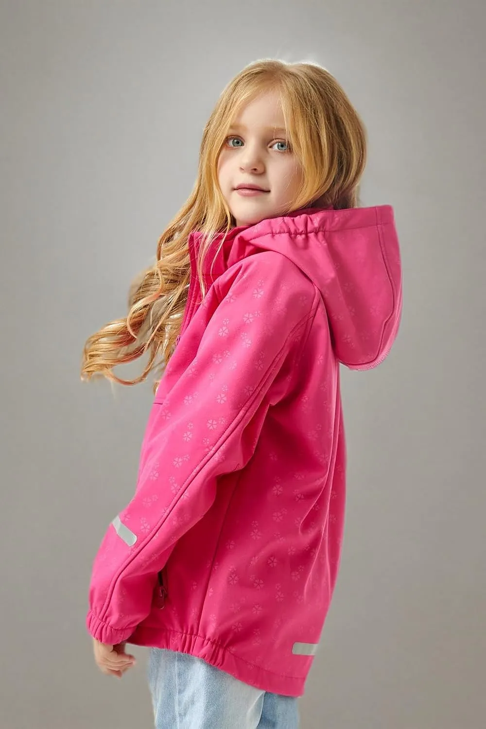 M2C Girls' Fleece Lined Softshell Hoodie Jacket Windproof Coat