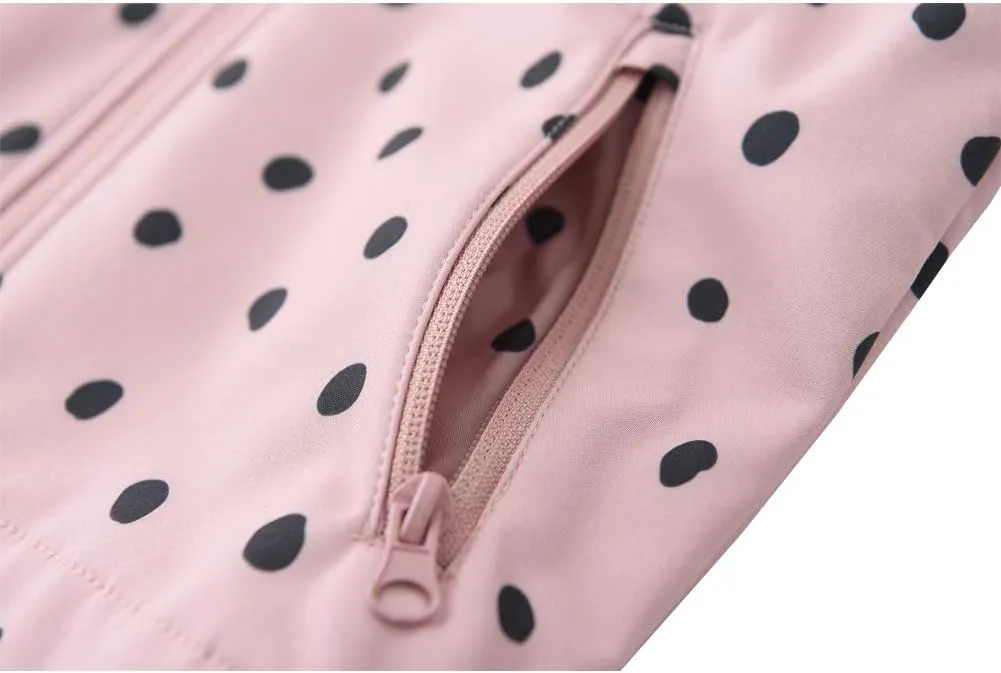 M2C Girls' Fleece Lined Softshell Hoodie Jacket Windproof Coat