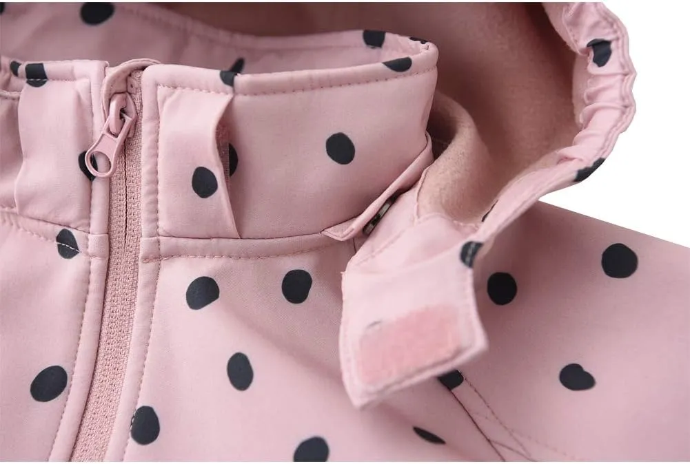 M2C Girls' Fleece Lined Softshell Hoodie Jacket Windproof Coat