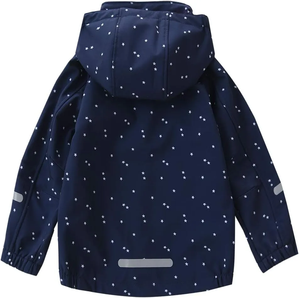 M2C Girls' Fleece Lined Softshell Hoodie Jacket Windproof Coat