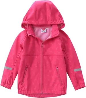 M2C Girls' Fleece Lined Softshell Hoodie Jacket Windproof Coat