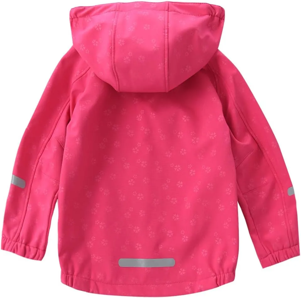 M2C Girls' Fleece Lined Softshell Hoodie Jacket Windproof Coat