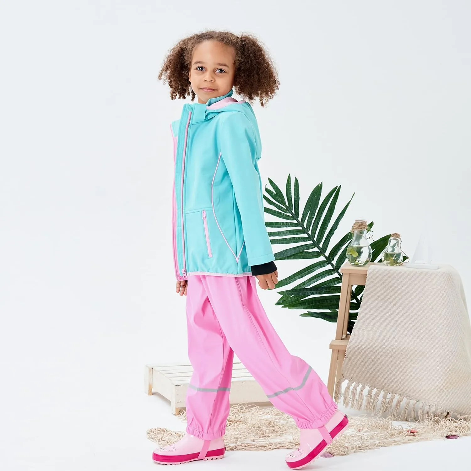 M2C Girls Hooded Fleece Lined Waterproof Windproof Jacket