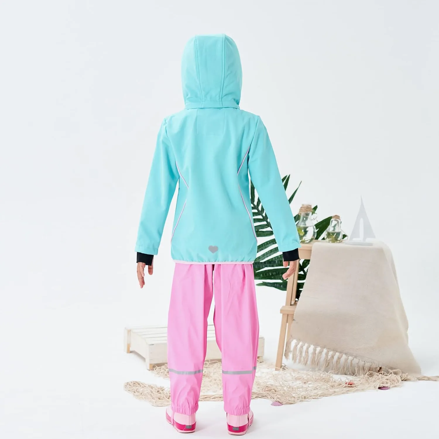 M2C Girls Hooded Fleece Lined Waterproof Windproof Jacket