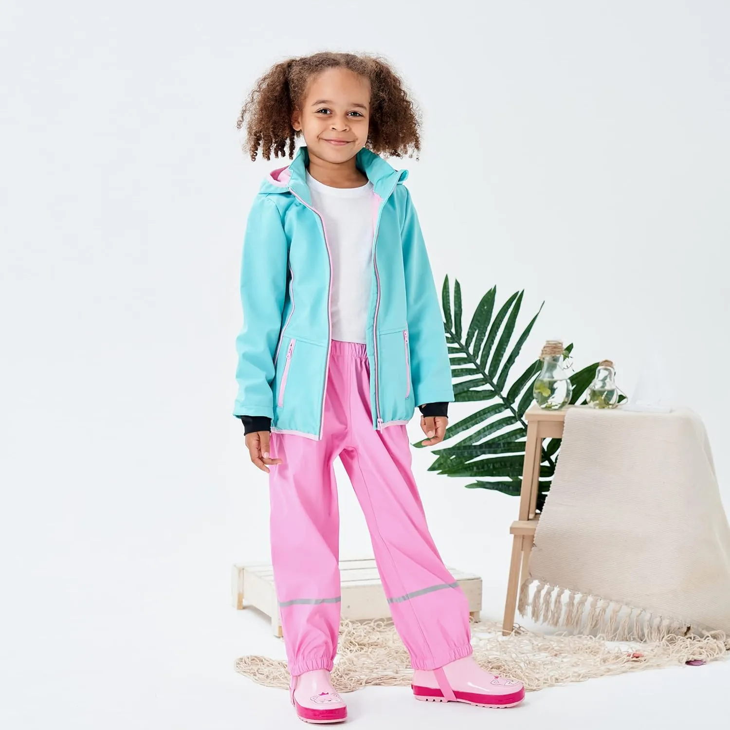 M2C Girls Hooded Fleece Lined Waterproof Windproof Jacket