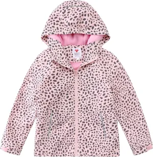 M2C Girls Outdoor Floral Fleece Lined Light Windproof Jacket with Hood