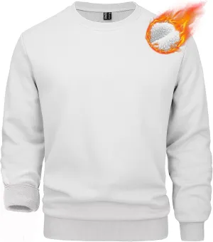 MAGCOMSEN Men's Crewneck Sweatshirt Long Sleeve Casual Warm Fleece Pullover