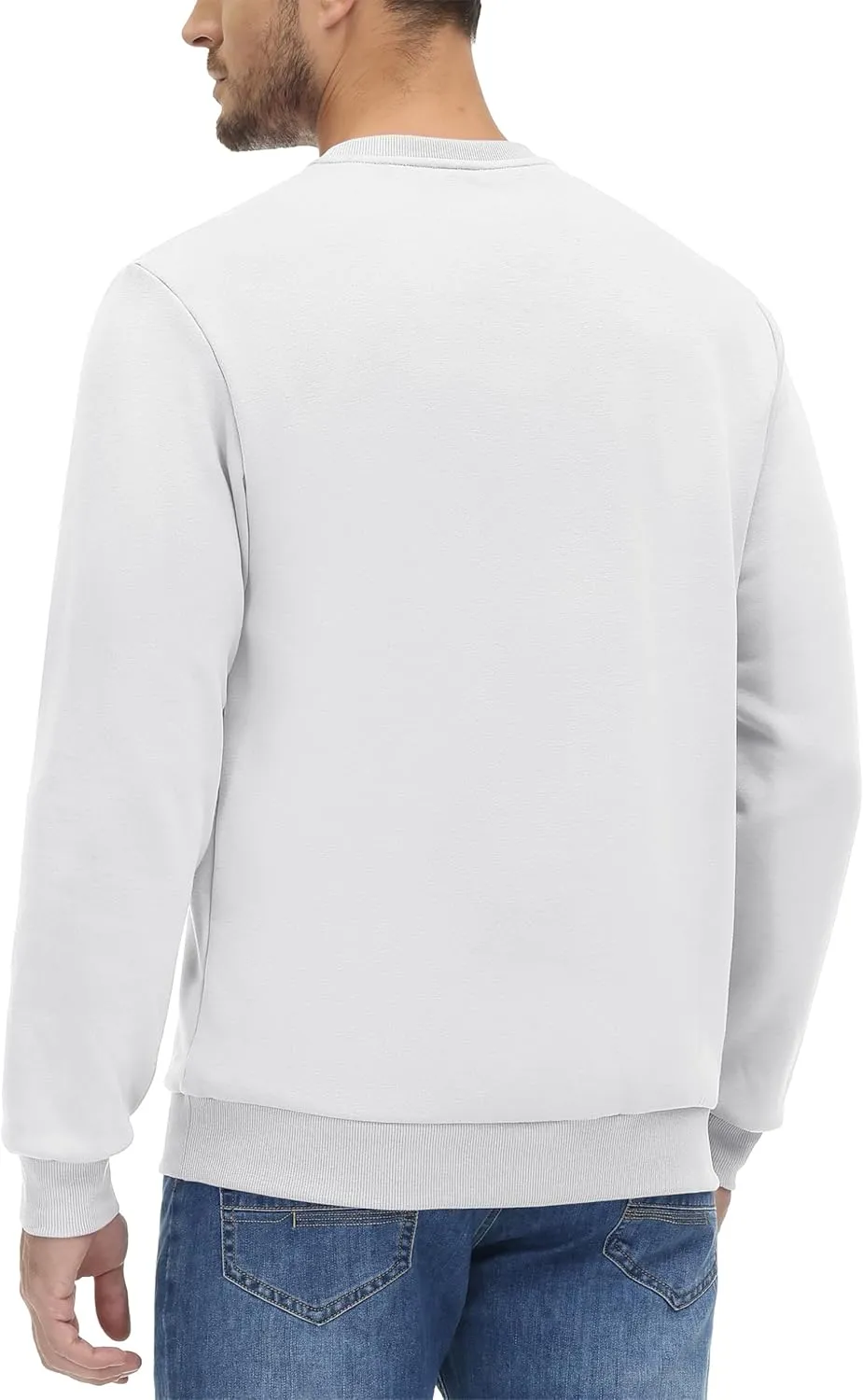 MAGCOMSEN Men's Crewneck Sweatshirt Long Sleeve Casual Warm Fleece Pullover