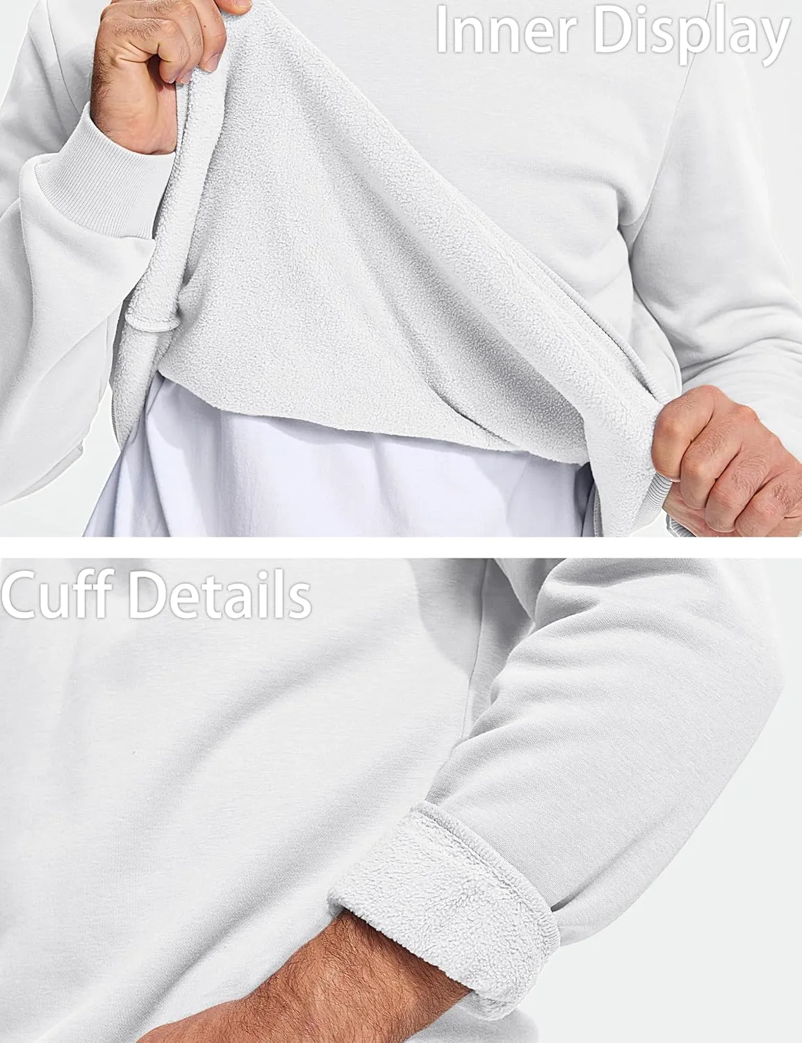 MAGCOMSEN Men's Crewneck Sweatshirt Long Sleeve Casual Warm Fleece Pullover