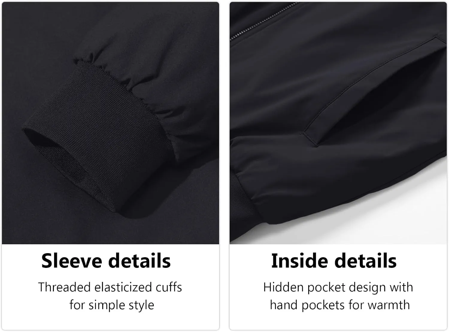 MAGNIVIT Men's Winter Bomber Jacket Windproof Warm Full Zipper Outer Wear Casual Flight Jacket Coat with Pockets