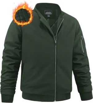 MAGNIVIT Men's Winter Bomber Jacket Windproof Warm Full Zipper Outer Wear Casual Flight Jacket Coat with Pockets