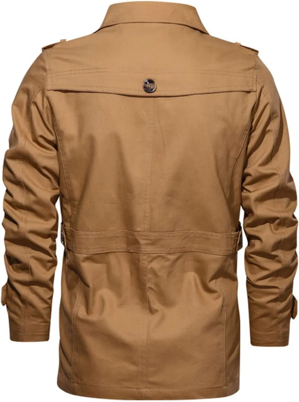 Maiyifu-GJ Men Trench Coat Single Breasted Slim fit Notch Lapel Long Jacket Lightweight Casual Button Down Windproof Overcoat