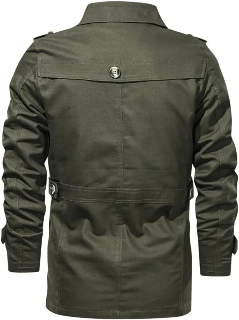 Maiyifu-GJ Men Trench Coat Single Breasted Slim fit Notch Lapel Long Jacket Lightweight Casual Button Down Windproof Overcoat