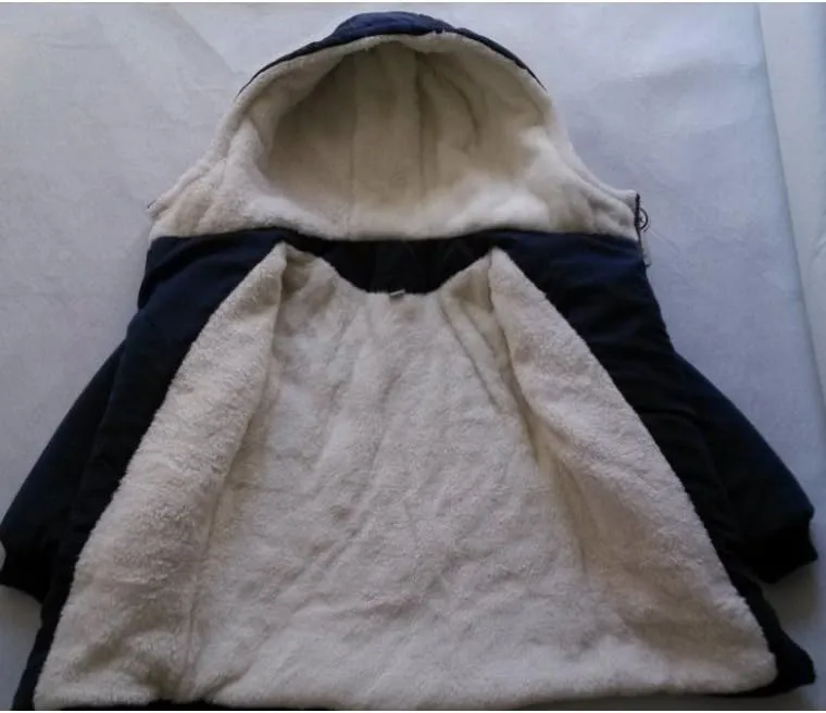 Mallimoda Boy's Thick Cotton-Padded Parka Jacket Hooded Fleece Coat