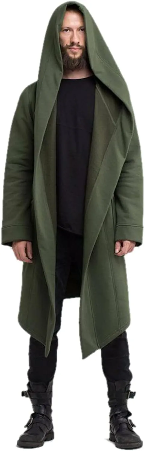 Men's Autumn And Winter Coat Jacket Solid Color Long-sleeved Coat Pullover Long Open Soft Fashion Button Jacket
