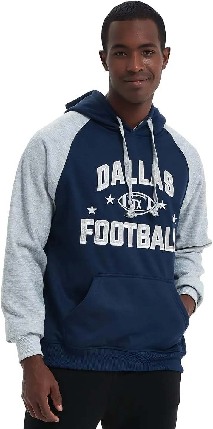 Mens City Football Fully Embroidery Soft Classic Pullover Sweatshirt Hoodie