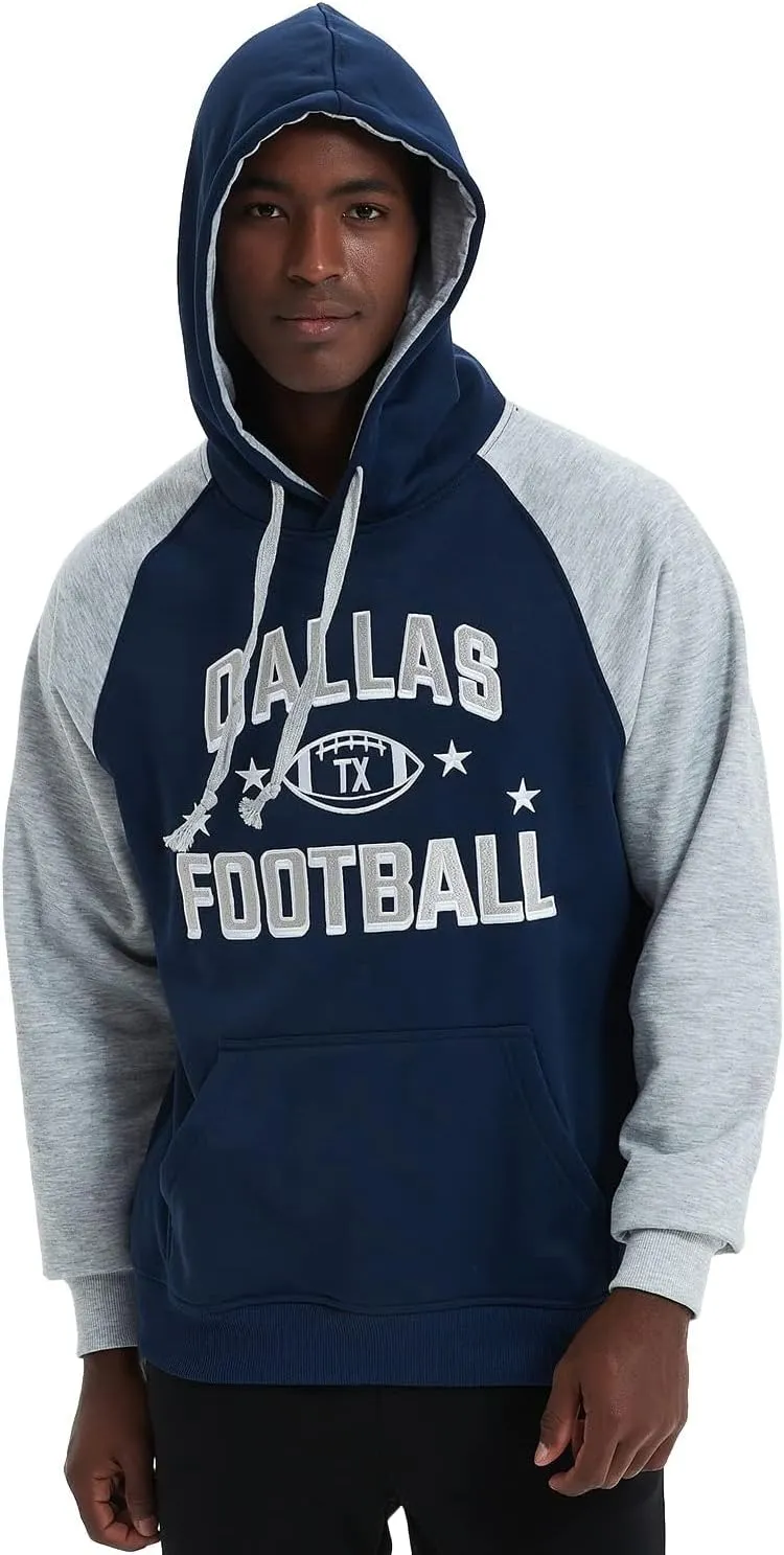 Mens City Football Fully Embroidery Soft Classic Pullover Sweatshirt Hoodie