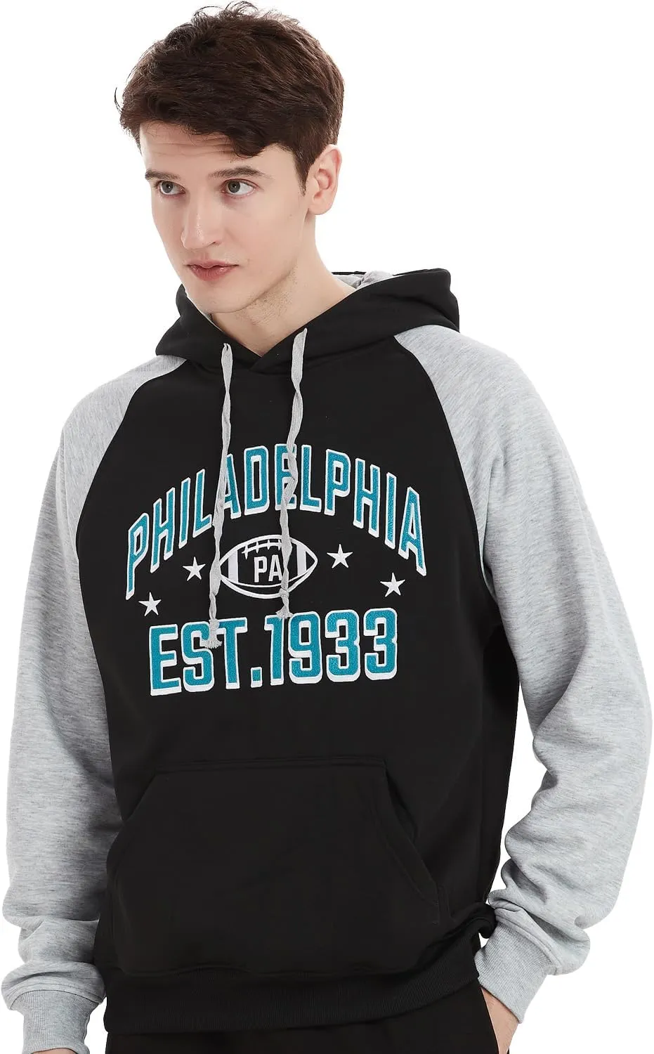 Mens City Football Fully Embroidery Soft Classic Pullover Sweatshirt Hoodie