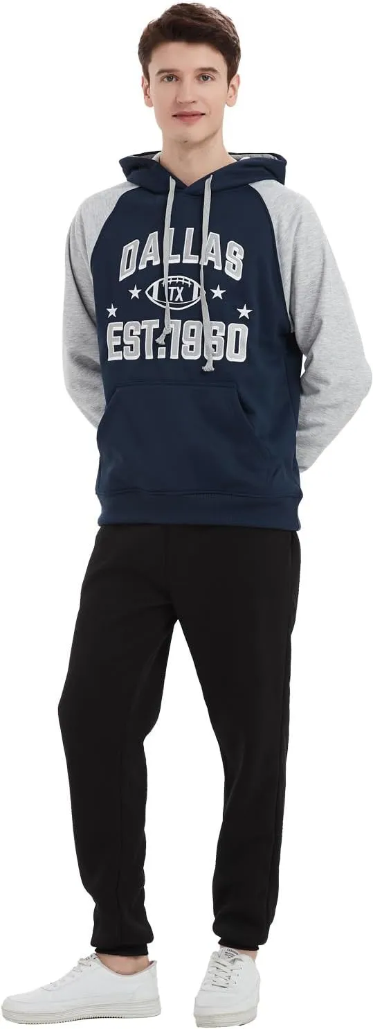 Mens City Football Fully Embroidery Soft Classic Pullover Sweatshirt Hoodie
