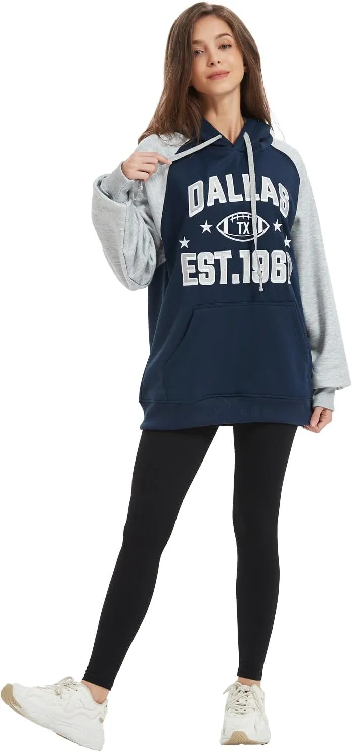 Mens City Football Fully Embroidery Soft Classic Pullover Sweatshirt Hoodie