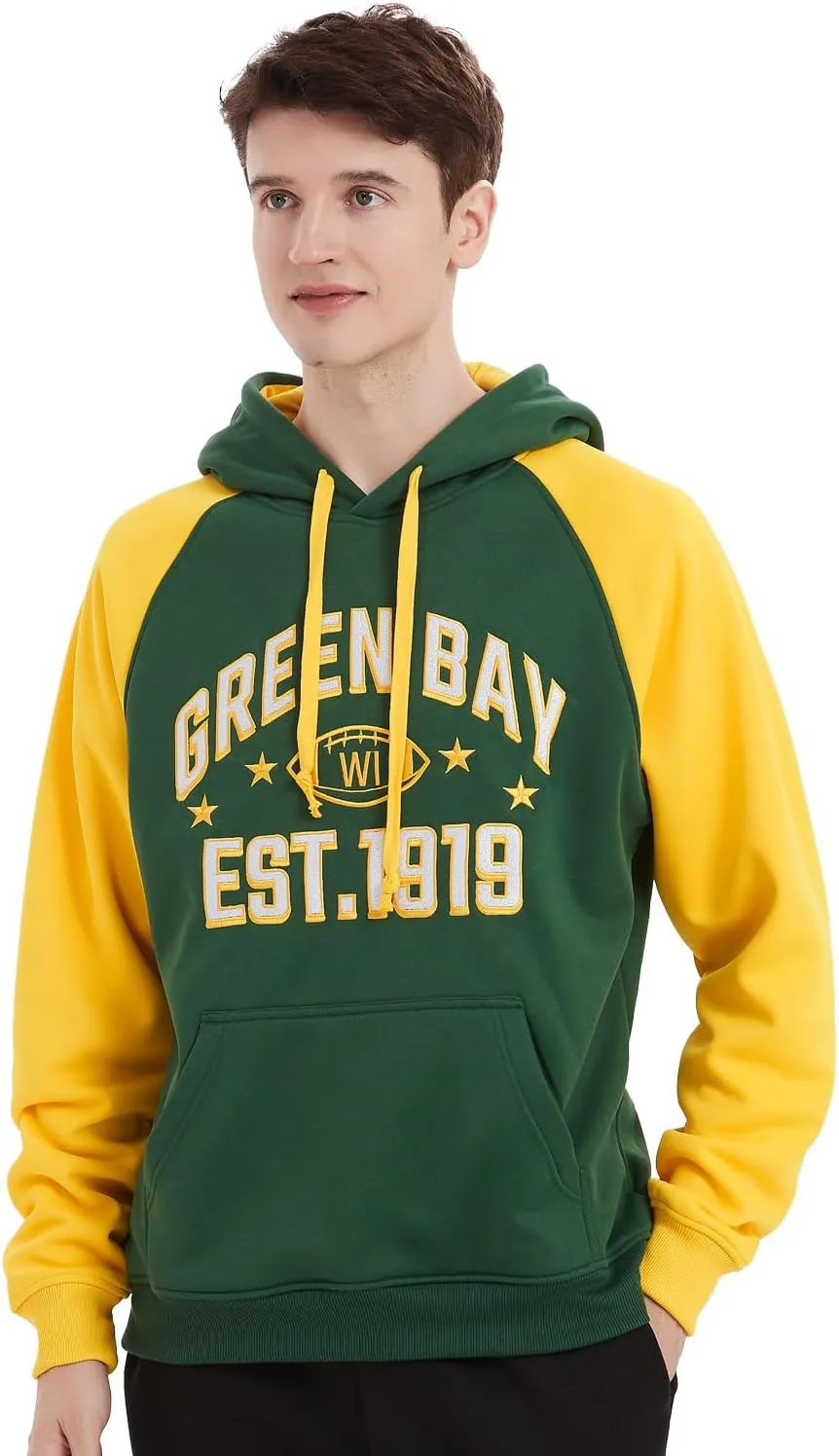 Mens City Football Fully Embroidery Soft Classic Pullover Sweatshirt Hoodie