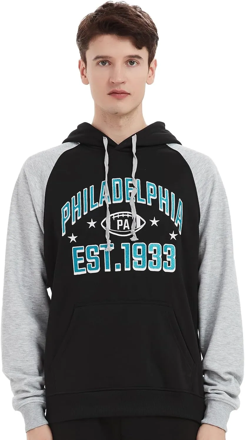 Mens City Football Fully Embroidery Soft Classic Pullover Sweatshirt Hoodie