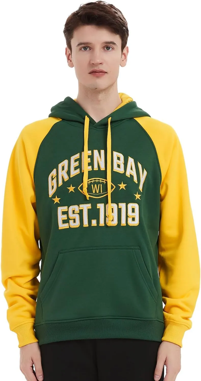 Mens City Football Fully Embroidery Soft Classic Pullover Sweatshirt Hoodie