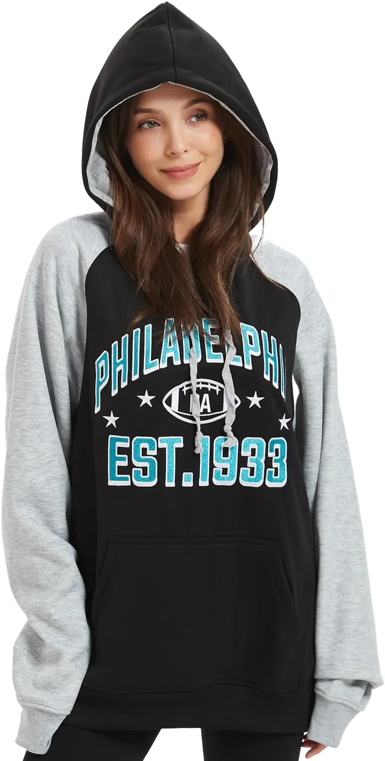 Mens City Football Fully Embroidery Soft Classic Pullover Sweatshirt Hoodie