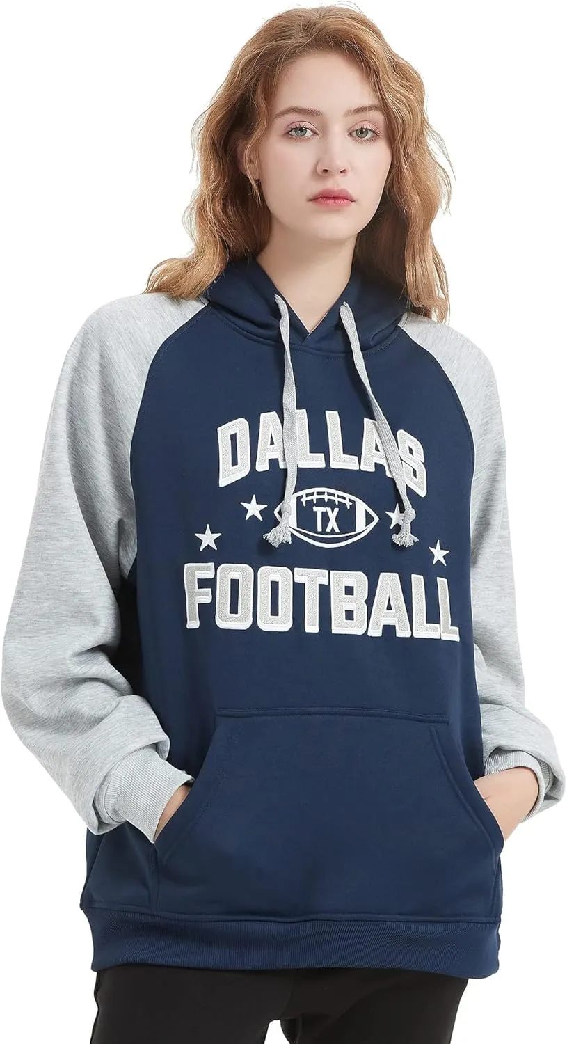 Mens City Football Fully Embroidery Soft Classic Pullover Sweatshirt Hoodie