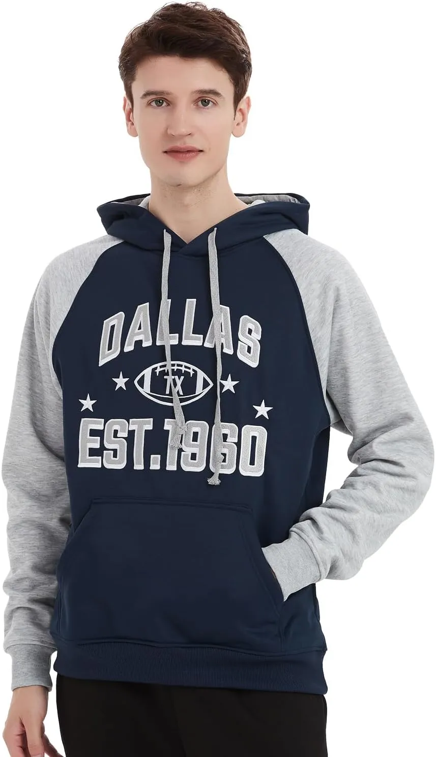 Mens City Football Fully Embroidery Soft Classic Pullover Sweatshirt Hoodie