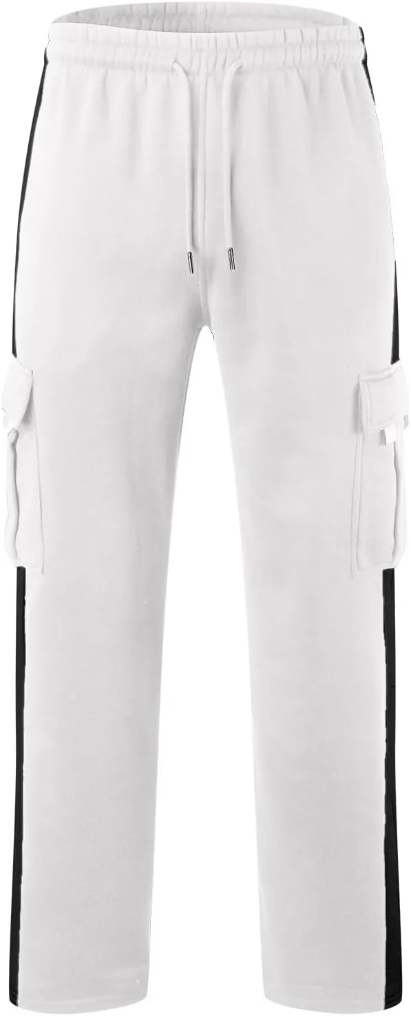 Men's Cotton Sweatpants Baggy Drawstring Elastic Waist Running Workout Gym Track Golf Chino Work Multi Pants