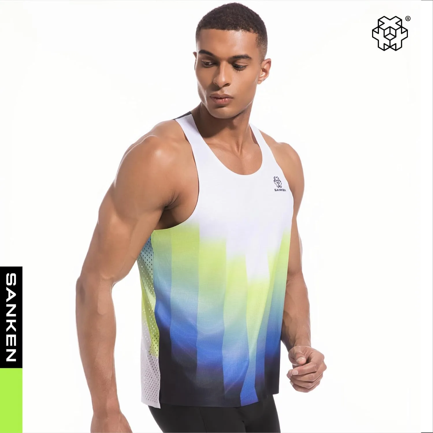 Men's Seamless Running Tank Tops Ultra Lightweight Marathon Singlets Breathable Race Vests Quick Dry Sleeveless Shirt