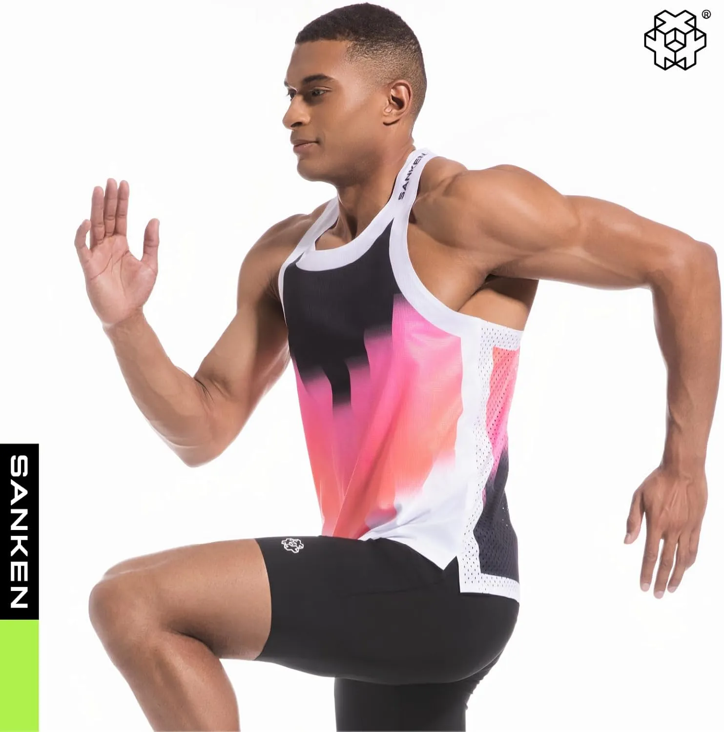 Men's Seamless Running Tank Tops Ultra Lightweight Marathon Singlets Breathable Race Vests Quick Dry Sleeveless Shirt