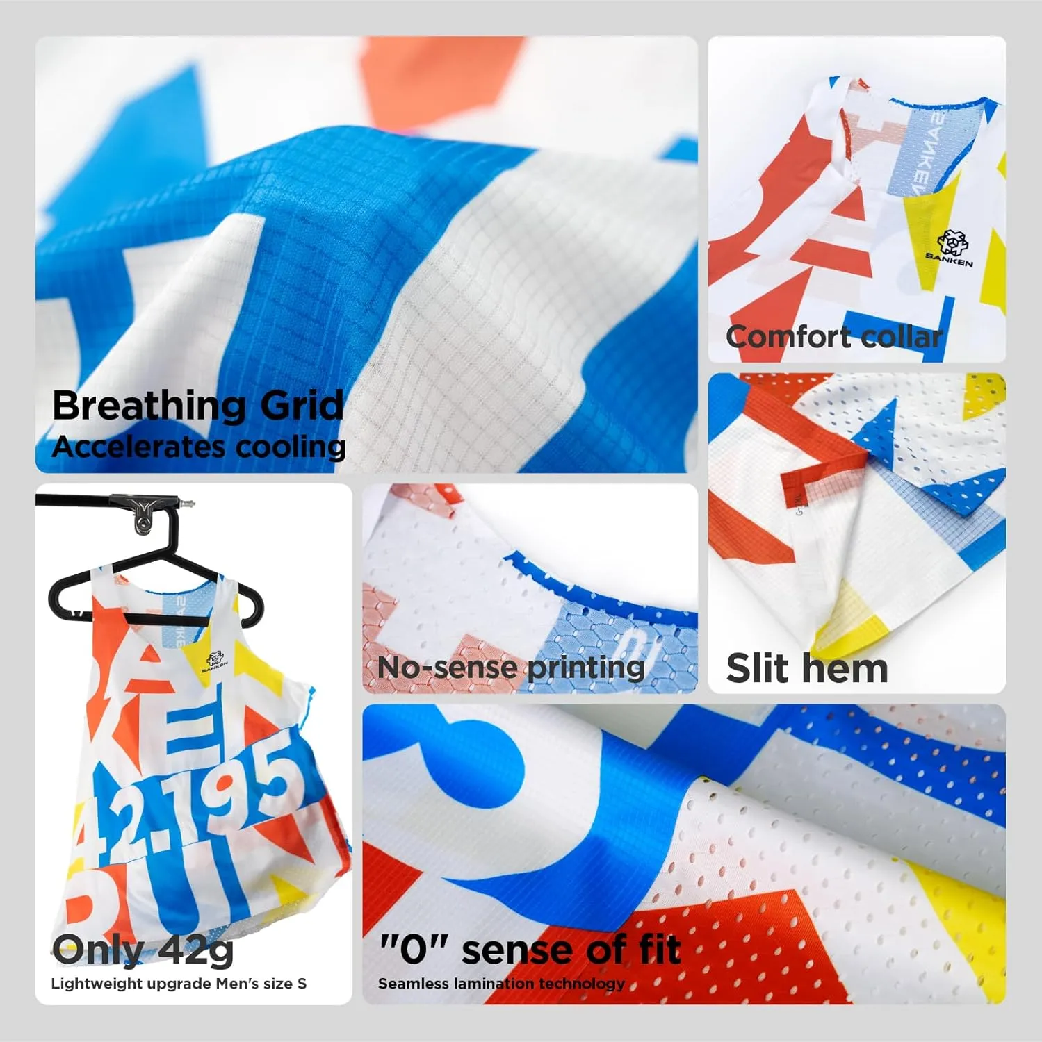 Men's Seamless Running Tank Tops Ultra Lightweight Marathon Singlets Breathable Race Vests Quick Dry Sleeveless Shirt