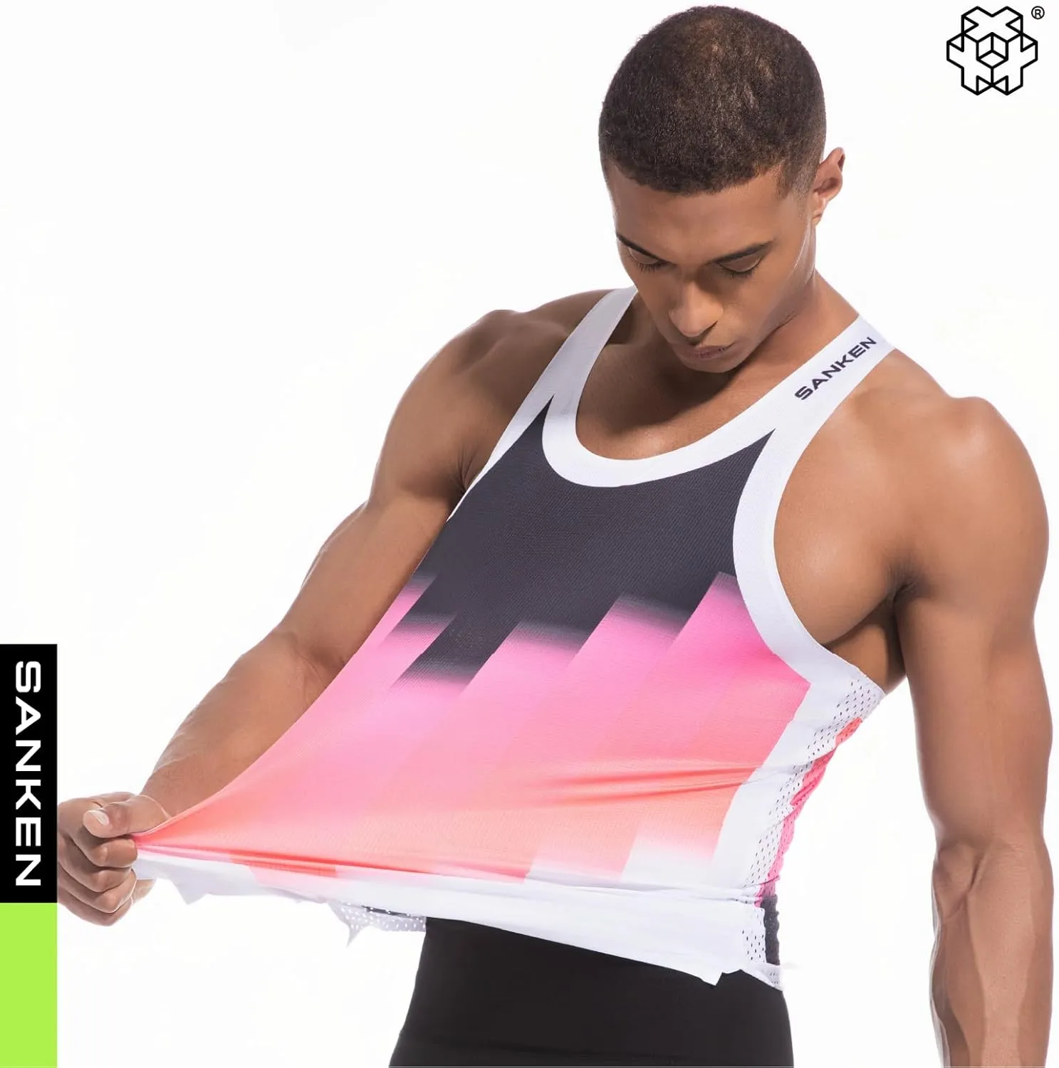Men's Seamless Running Tank Tops Ultra Lightweight Marathon Singlets Breathable Race Vests Quick Dry Sleeveless Shirt