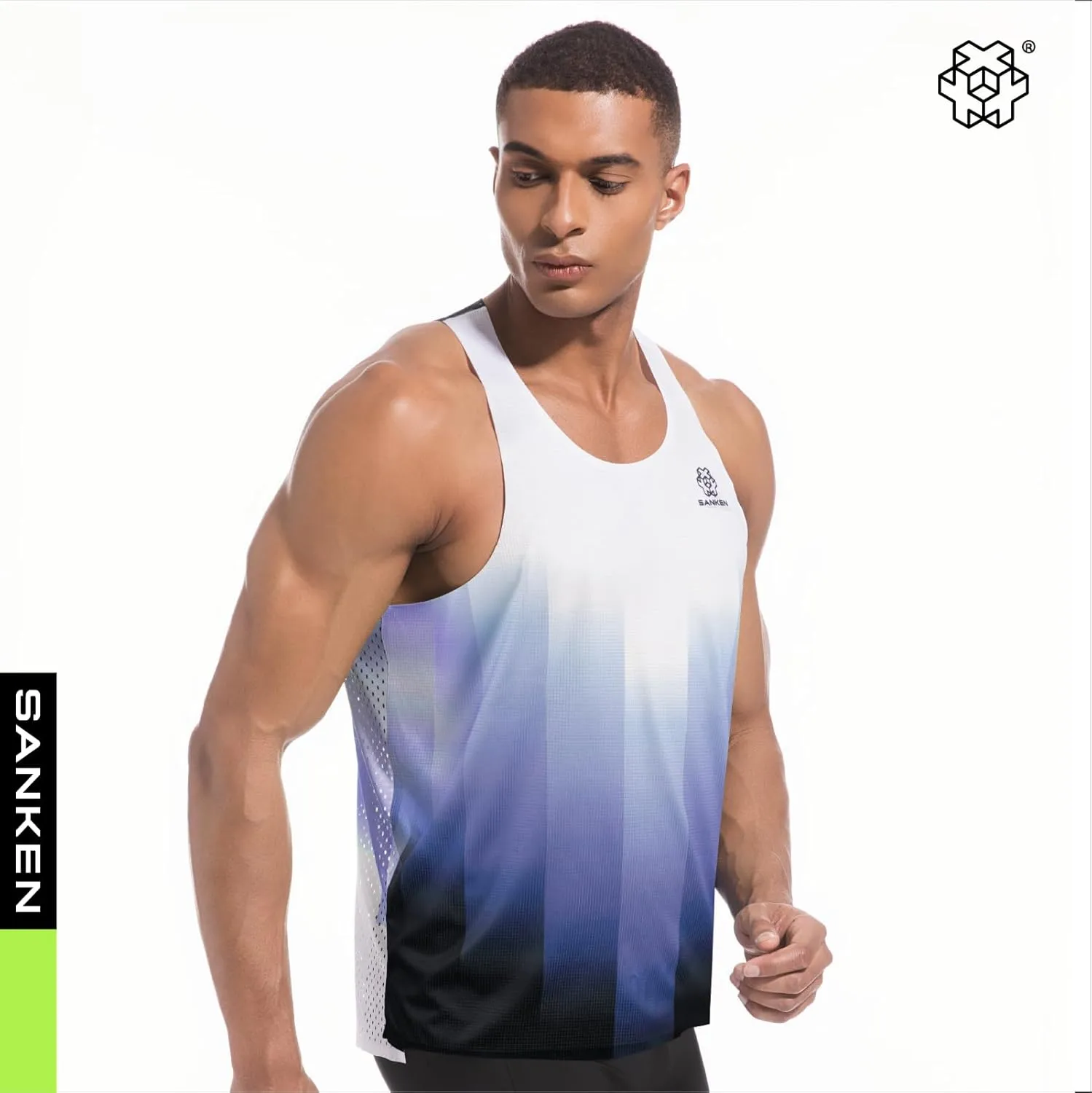 Men's Seamless Running Tank Tops Ultra Lightweight Marathon Singlets Breathable Race Vests Quick Dry Sleeveless Shirt