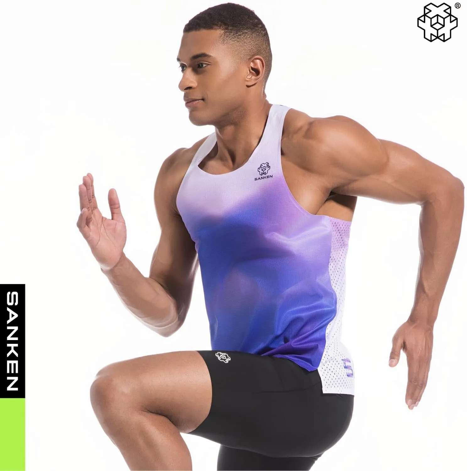 Men's Seamless Running Tank Tops Ultra Lightweight Marathon Singlets Breathable Race Vests Quick Dry Sleeveless Shirt