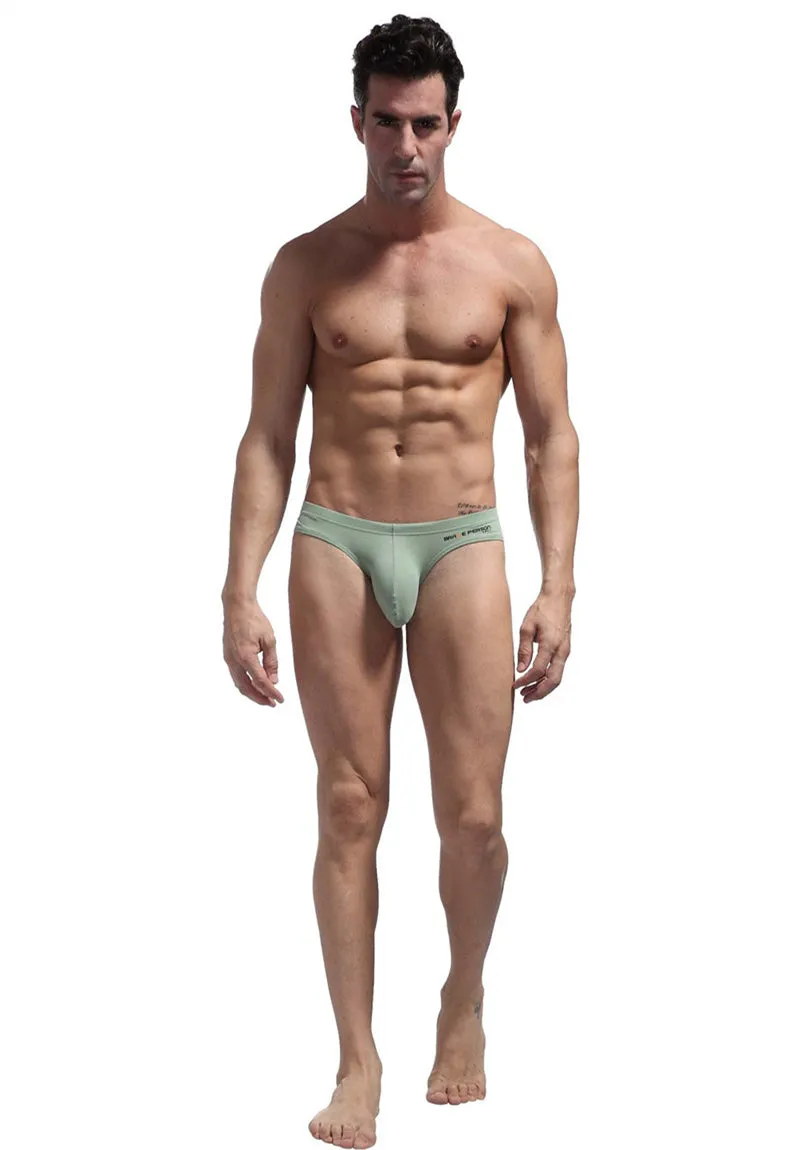 Men's Sexy ComfortableCotton Briefs With U Convex Big Penis Pouch