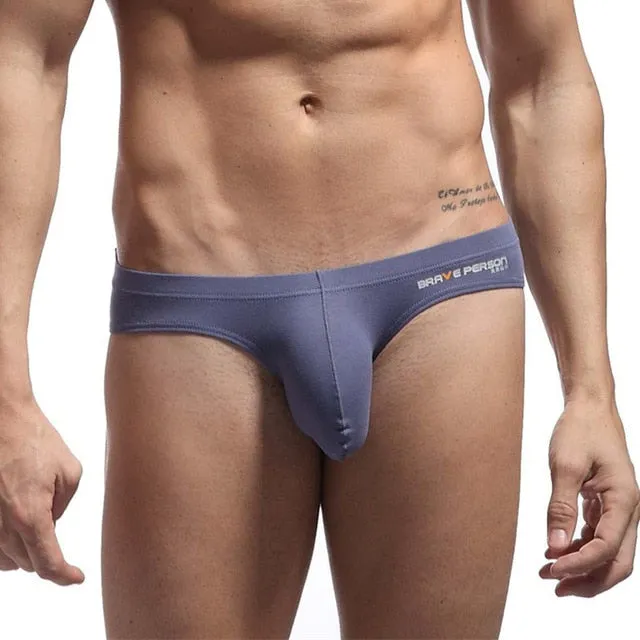 Men's Sexy ComfortableCotton Briefs With U Convex Big Penis Pouch