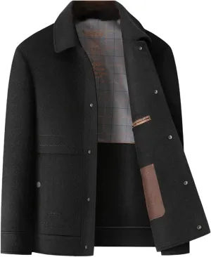 Men's Trench Coat Casual Business pea coat Winter Warm peacoat jacket 100 percent Wool Puffer Jackets Overcoat