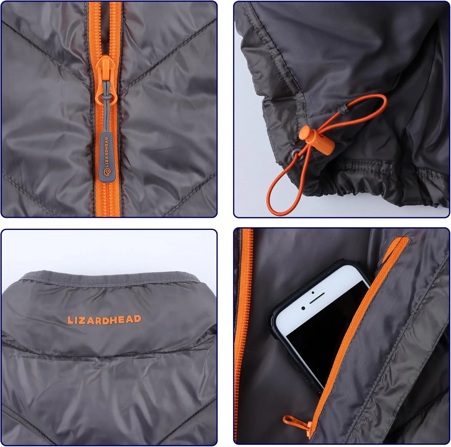 Mens Windproof Lightweight Quilted Vest for Hiking and Outdoors