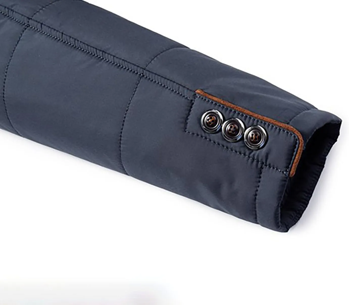 Men's Winter Quilted Jackets Casual Long Sleeve Zipper Down Jacket Fall Thicken Warm Button Down Coats with Pockets