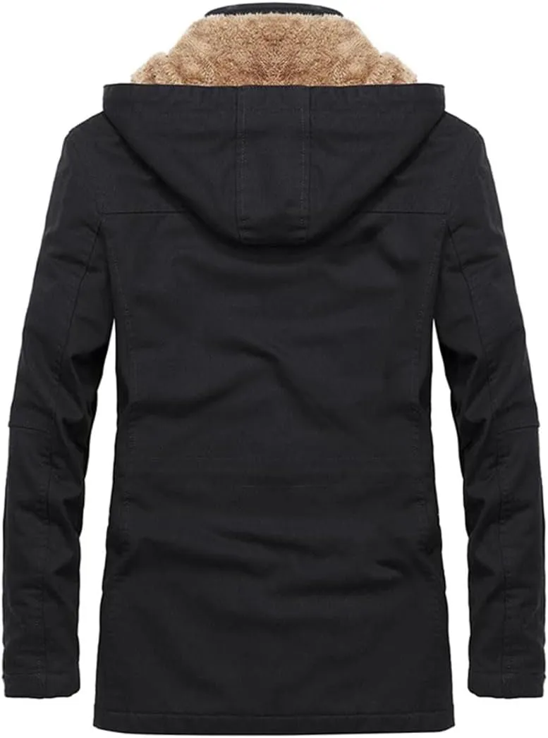 Military Cargo Coat Mens Thick Warm Man Winter Cotton Padded Jacket Multi-Pocket Hoodies Parka