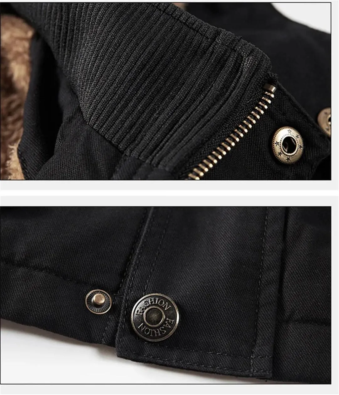 Military Cargo Coat Mens Thick Warm Man Winter Cotton Padded Jacket Multi-Pocket Hoodies Parka
