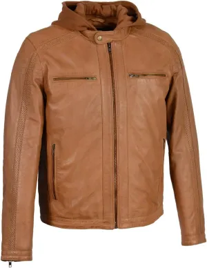 Milwaukee Leather Premium Men's Leather Fashion Casual Jackets and Coats with Hoodie | SFM
