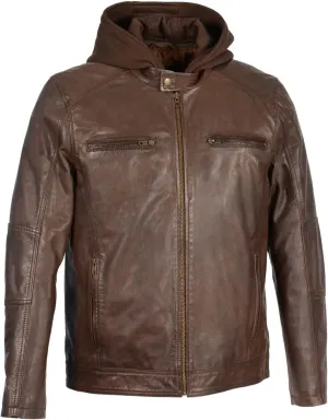 Milwaukee Leather Premium Men's Leather Fashion Casual Jackets and Coats with Hoodie | SFM