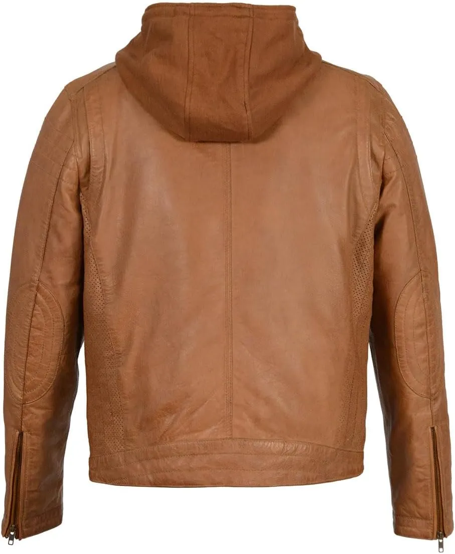 Milwaukee Leather Premium Men's Leather Fashion Casual Jackets and Coats with Hoodie | SFM